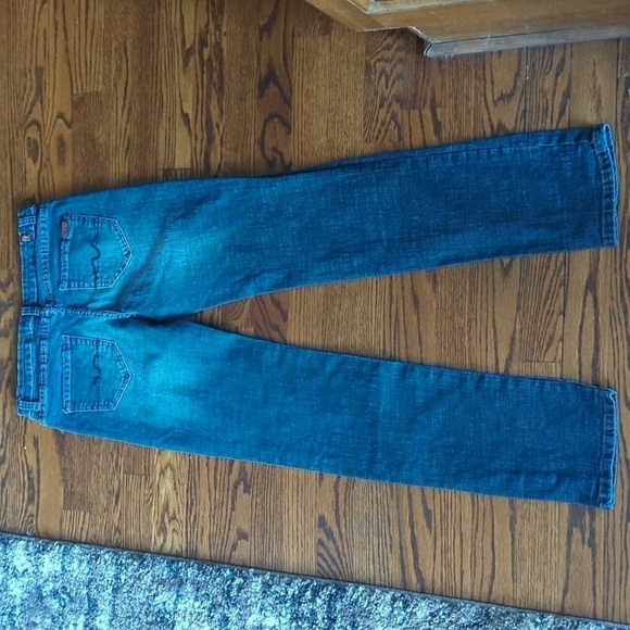 7 for All Mankind Jeans distressed blue denim women's ankle slimmy W27 L 28 - Picture 3 of 10